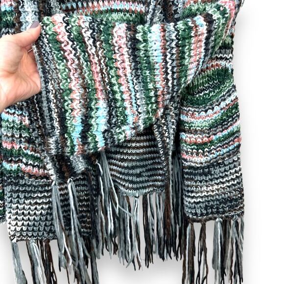 Frenchy & The Free Bird Multi Colored Wide Sleeves Open Crochet Cardigan Sweater - Picture 4 of 9